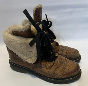 Dr Martens Brown Leather Aimilita Furr Lined Boots  Uk5 Please Read - Picture 1 of 15