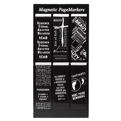 Set of 6 Black and White Gospel Salvation Inspirational Magnetic Bible Verse - Image 1 of 4