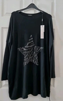 Camiseta Roman Heart tamanho médio prata lantejoulas pretas nova com etiquetas nova com etiquetas  - Imagem 1 de 4