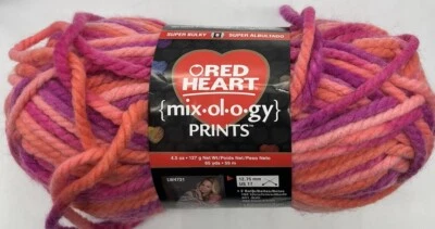 Red Heart Mix-ol-o-gy Yarn "Sizzling Print" 1 Skeins #1637 - Image 1 of 4