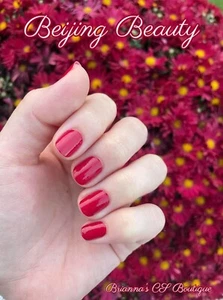 Color Street BEIJING BEAUTY Nail Polish Strips classic red solid Free Shipping - Picture 1 of 3