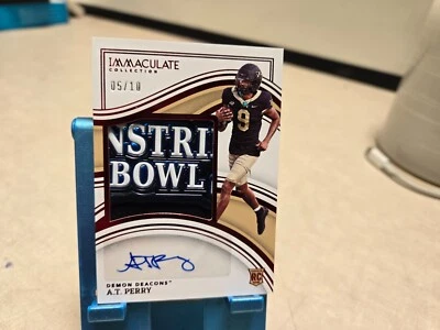 A.T. Perry 2023 Panini Immaculate Collegiate Ruby Rpa Rc Auto /10 - Image 1 of 2