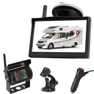 Wireless IR Waterproof Reverse Camera with 5" LCD Monitor for RVs Truck Caravan - Picture 1 of 24