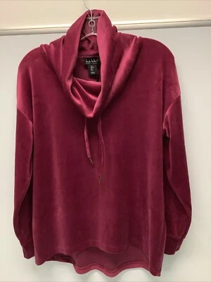 Pullover NICOLE MILLER Terciopelo Ciruela Terciopelo Cuello Alto Talla Pequeña, Nuevo. Foto 1 de 4