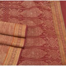 Sanskriti Vintage Dark Red Sarees Art Silk Hand-Woven Sari Premium Fabric
