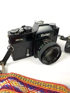Vintage Vivitar 250/SL 35MM pellicola fotografia obiettivi fotocamera cinturino custodia Giappone LEGGI - Foto 1 di 19