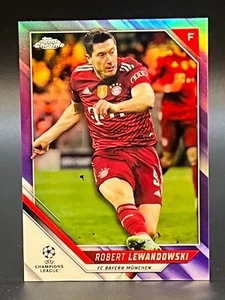 2022 Topps Chrome UEFA #123 Robert Lewandowski Bayern /250 - Picture 1 of 3