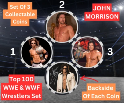 JOHN MORRISON - TOP 100 WWE & WWF WRESTLERS SET -  COIN SET - SIGNED - Image 1 of 2