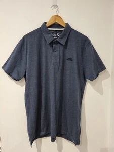 Weird Fish Short Sleeve Polo Shirt Mens Size Large Denim Blue Soft Cotton - Picture 1 of 11