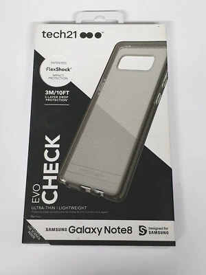 Tech21 Case for Galaxy Note 8 Evo Check Flex Shock Thin Cover NOTE8 Smokey Black - Image 1 of 2