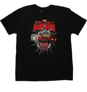 FUNKO POP Tee Marvel Secret Wars T Shirt Exclusive 100% Cotton Black Size Large - Picture 1 of 1