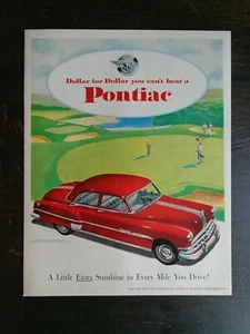 Vintage 1951 Pontiac Eight Full Page Original Color Ad - Picture 1 of 1