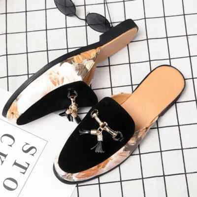 Hombres Informales Zapatos de Vestir Zapatillas Medio Mocasines Sandalias Lujo Sin Cordones Planos Toboganes Foto 1 de 4