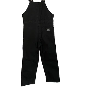 Polar King By Key Black Overall Quilted Duck Canvas Bibs Youth Size Med - Picture 1 of 7