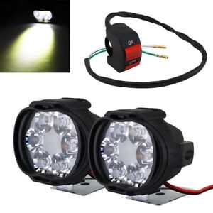 2pcs Bright 6 LED Light Motorcycle Headlight Car ATV Driving Work Flood Fog Lamp