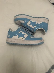 baby blue bapesta Patent Leather- Men’s 6.5 (women’s 8) - Picture 1 of 4