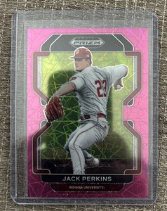 2022 Panini Prizm Draft Picks Jack Perkins Oakland Athletics Pink Velocity Prizm