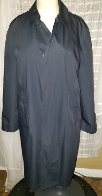 CLASSY Botany 500 Trench Coat Dark Navy 42 LNG Removable Zip Faux Fur Liner PBL - Image 1 of 4
