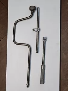 Vintage Plumb Plomb 3/8 DRIVE T-Handle Barra di rottura scorrevole, chiave di velocità (Qtà-3) - Foto 1 di 10