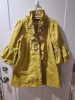 Chaqueta Abrigo Anthropologie Ryu Chartrause Roseta Plisada Puff Para Mujer Talla S Nueva Foto 1 de 4