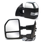 Tow Mirrors For 1999-07 Ford F-250 F-350 Sd Power Heated Turn Signal Chrome Cap
