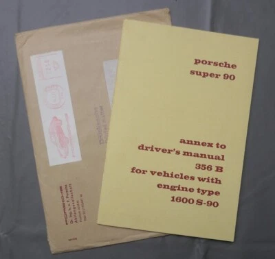 Porsche 356B Super 90 Annex to Driver's Manual w/ Factory Envelope - April, 1960 - Image 1 of 4