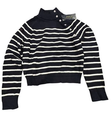 Ralph Lauren Navy Knit Sweater Youth Size Large New With Tags - Image 1 of 4