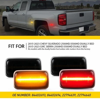 Двойные габаритные огни для кузова GMC Sierra 2500HD/3500HD 2015-2023 годов выпуска желтые и красные - Изображение 1 из 4