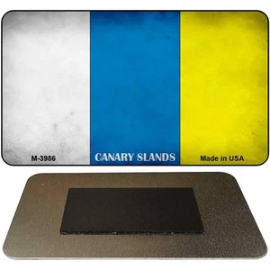 Canary Islands Flag Novelty Metal Magnet M-3986 3.5" x 2" Magnet (M) - Picture 1 of 1