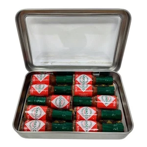 10 Tabasco Sauce Mini Bottle 1/8oz in Gift Tin Best Gift for Spicy Lovers NEW - Picture 1 of 9