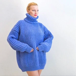 Blauer Merino Pullover weich warm Winter SuperTanya Pulli versandfertig XL-XXL - Bild 1 von 9