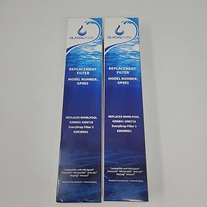 2x Glacial Pure Replacement Refrigerator Filter, Model GP003 New - Picture 1 of 9