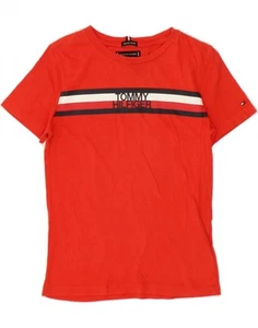 TOMMY HILFIGER Girls Graphic T-Shirt Top 10-11 Years Red Cotton AN06 - Picture 1 of 3