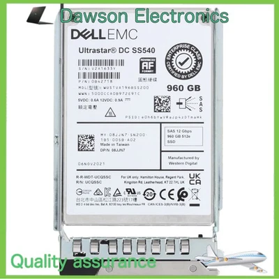 Dell EMC 8JJN7/08JJN7 2.5" 960GB SAS 12Gbps RI TLC SSD 14/15/16G KIT - Image 1 of 4