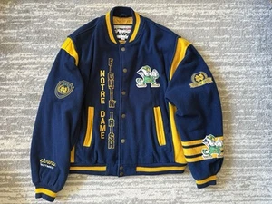 NUTMEG CAMPRI NOTRE DAME Fighting Irish Wool Blend Varsity Jacket L - Picture 1 of 12