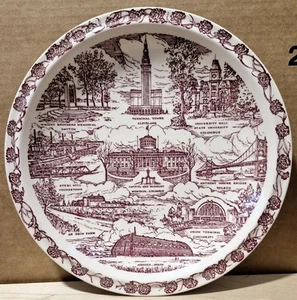 Vintage McClurg by Vernon Kilns Beautiful Ohio Souvenir Collector Plate 10 1/2” - Picture 1 of 5