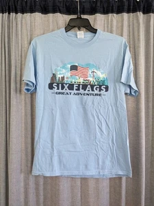Six Flags Great Adventure T-Shirt Unisex L Blau Kurzarm Freizeitpark - Bild 1 von 6