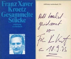 Franz Xaver Kroetz autograph, German AUTHOR; actor and film director, signed boo - Picture 1 of 1