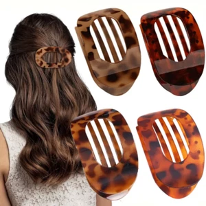 Round Lay down Hair Claw Clip for Women Girls French Strong Hold Hair Barrettes - Picture 1 of 9