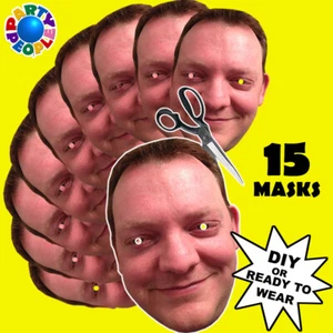 PERSONALISED PHOTO FACE MASKS KITS FOR STAG & HEN NIGHT AND BIRTHDAY PARTY - Picture 1 of 4