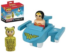 WONDER WOMAN INVISIBLE JET AND CHEETAH 2 inch scale PIN MATES DC COMICS new!
