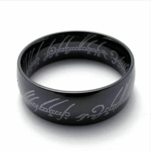 Lord of the Rings The One Ring Lotr Stainless Steel Black Size 11 - Picture 1 of 3
