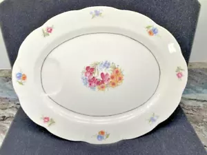 Theodore Haviland Breton Flowers New York Oval Dish Platter Gold Trim Dinnerware - Picture 1 of 14