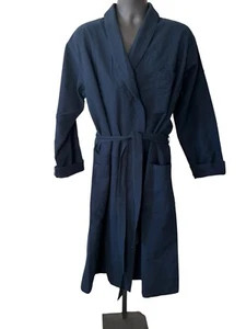LL Bean Men’s Robe LT Navy Blue Chamois Fabric - Picture 1 of 3