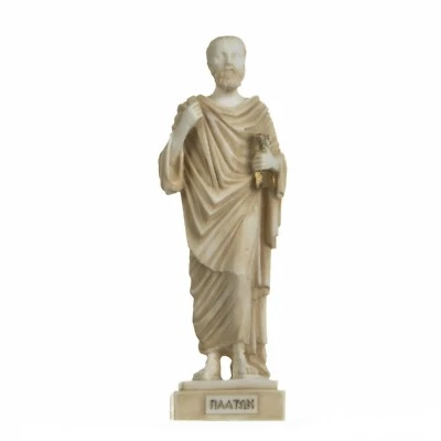 Statuina padre greco della filosofia Platone statua in alabastro fatta a mano... - Immagine 1 di 4