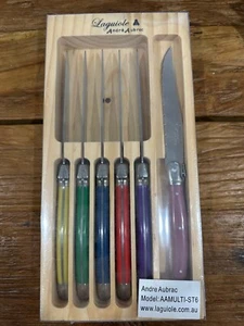 Laguiole by Andre Aubrac AAMULTI-ST6 6 Pc Steak Knife Set, Sealed RRP $65.95 - Picture 1 of 3