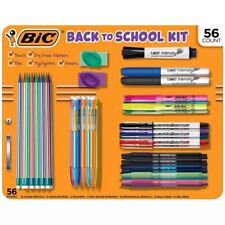 Bic Back to School Kit 56Pc Pencils Pens Dry Erase Markers Highlighters Erasers