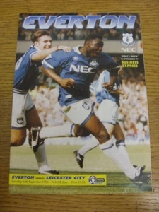 24.09.1994 Everton v Leicester City (geknickt, gefaltet). Danke für die Besichtigung - Bild 1 von 1