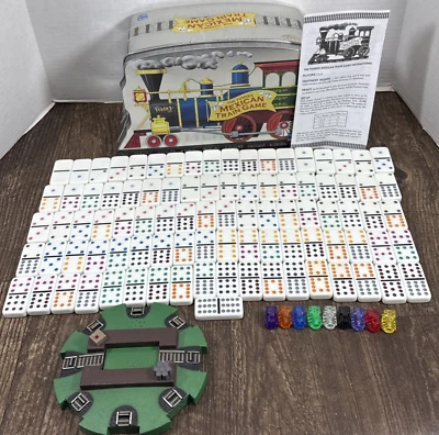 Fundex Mexican Train Game Dominos Electonic Sound 3D Metal Tin 2002 Works - Image 1 of 4