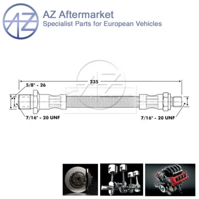 Manguera de embrague frontal izquierdo MGB 1962-1980 1,8 3,5 AZ GVP1001 Foto 1 de 4